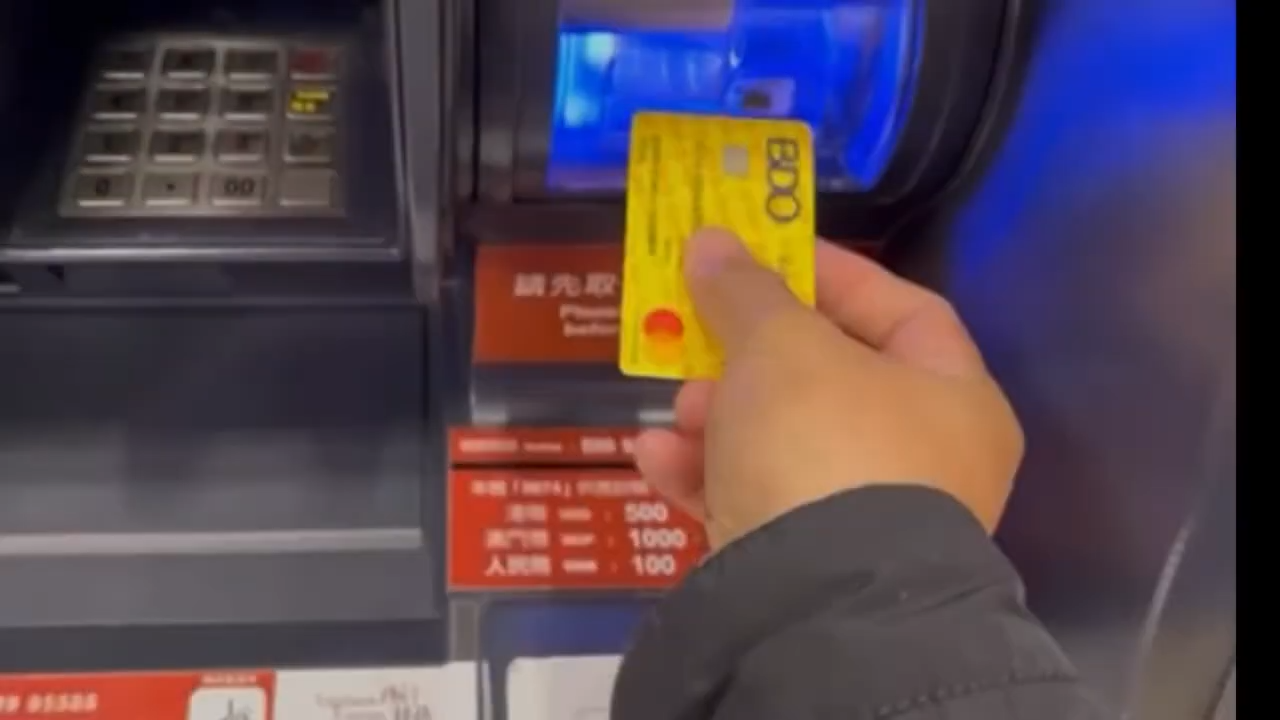Insert Card: Push your BDO Mastercard into the card slot.